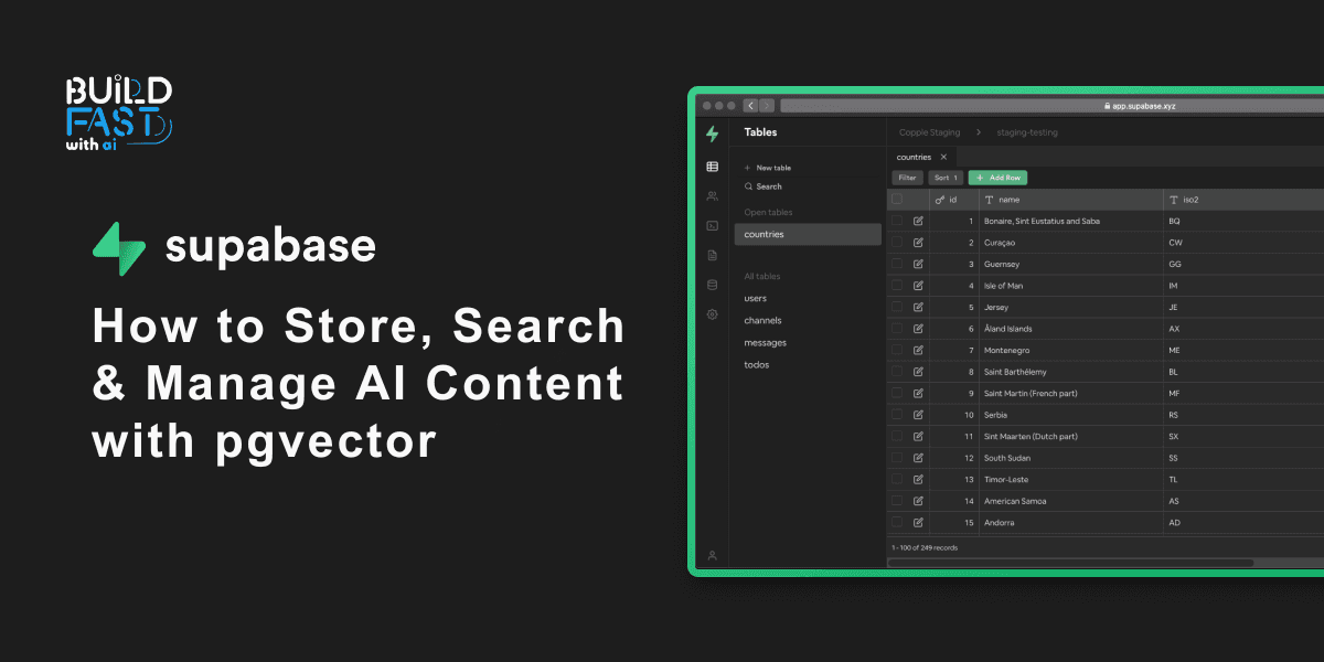 Supabase for Generative AI: How to Store, Search & Manage AI Content with pgvector
